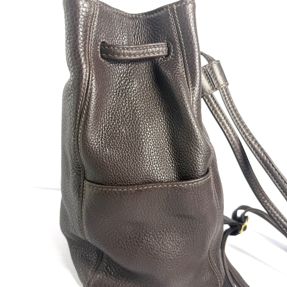 Coach Brown Pebble Leather Backpack - Picture 4 of 11